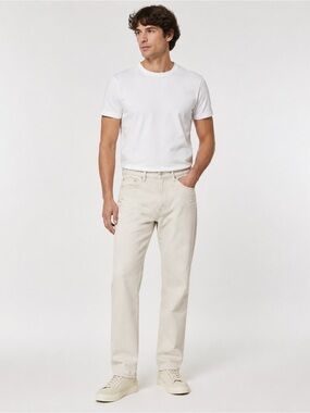 Men's Straight-Leg Jeans in Light Cream